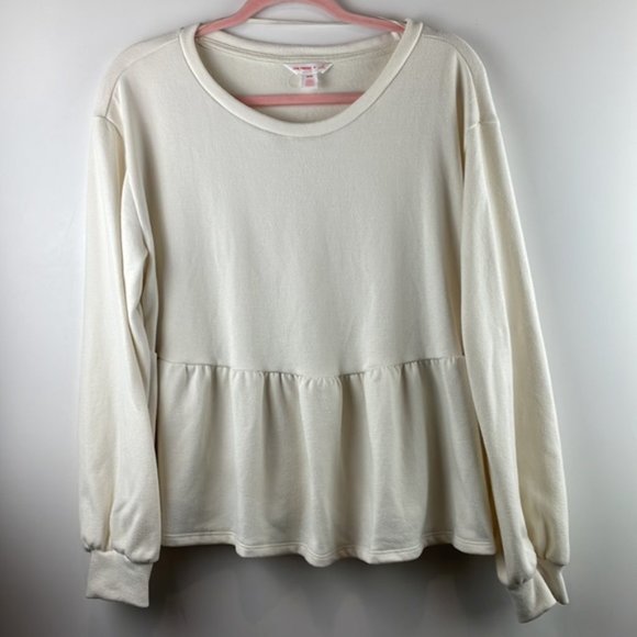 NWOT JOE FRESH Jillian Harris Collab Mindy Peplum Top Cream Ivory size Medium - Picture 1 of 8